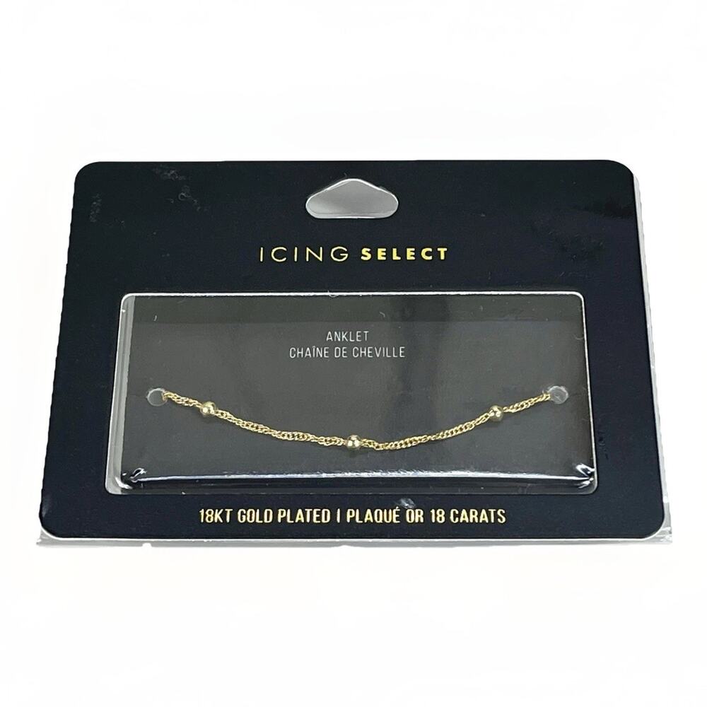 ICING SELECT 18kt Gold Plated Anklet or Bracelet Single Chain Lobster Claw Clasp